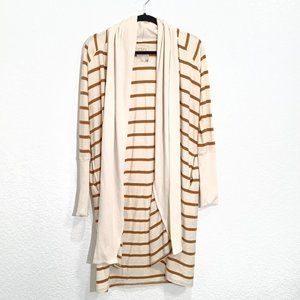 Chaser Open Front Long Line Stripe Cardigan